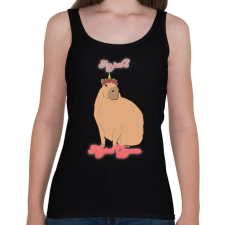 PRINTFASHION Capybara - Capycorn #2 - Női atléta - Fekete női trikó