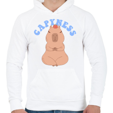 PRINTFASHION Capybara - Capyness - Férfi kapucnis pulóver - Fehér