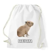 PRINTFASHION Capybara család - Babybara - Sportzsák, Tornazsák - Fehér tornazsák