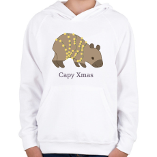 PRINTFASHION capybara család - karácsonyi fény - Gyerek kapucnis pulóver - Fehér