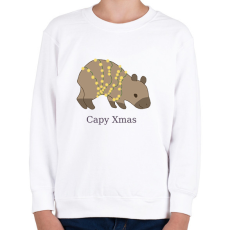 PRINTFASHION capybara család - karácsonyi fény - Gyerek pulóver - Fehér