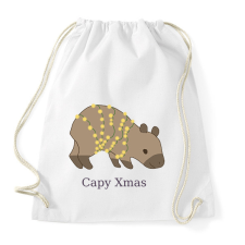 PRINTFASHION capybara család - karácsonyi fény - Sportzsák, Tornazsák - Fehér tornazsák