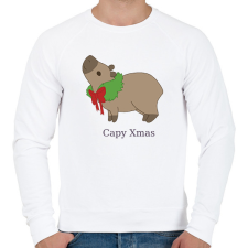 PRINTFASHION capybara család - koszorú - Férfi pulóver - Fehér férfi pulóver, kardigán