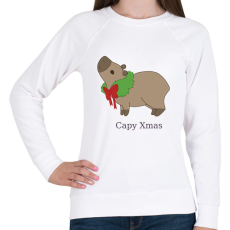 PRINTFASHION capybara család - koszorú - Női pulóver - Fehér