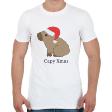 PRINTFASHION capybara család - mikulás - Férfi póló - Fehér férfi póló