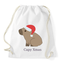 PRINTFASHION capybara család - mikulás - Sportzsák, Tornazsák - Fehér tornazsák