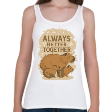 PRINTFASHION Capybara család - Női atléta - Fehér női trikó