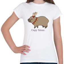 PRINTFASHION capybara család - rénszarvas - Női póló - Fehér női póló