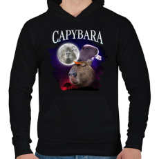 PRINTFASHION Capybara éj - Férfi kapucnis pulóver - Fekete
