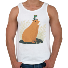 PRINTFASHION Capybara és béka - Férfi atléta - Fehér atléta, trikó
