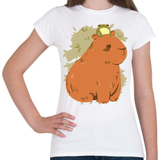 PRINTFASHION Capybara és béka - Női póló - Fehér