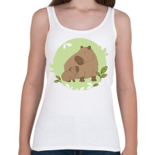PRINTFASHION Capybara és kicsinye - Női atléta - Fehér női trikó
