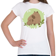 PRINTFASHION Capybara és kicsinye - Női póló - Fehér