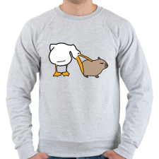 PRINTFASHION capybara és pelikán - Férfi pulóver - Sport szürke férfi pulóver, kardigán