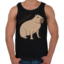 PRINTFASHION Capybara - Férfi atléta - Fekete atléta, trikó