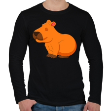 PRINTFASHION Capybara - Férfi hosszú ujjú póló - Fekete férfi póló
