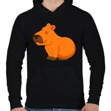 PRINTFASHION Capybara - Férfi kapucnis pulóver - Fekete férfi pulóver, kardigán