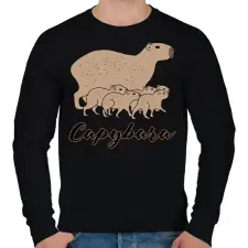 PRINTFASHION Capybara  - Férfi pulóver - Fekete férfi pulóver, kardigán