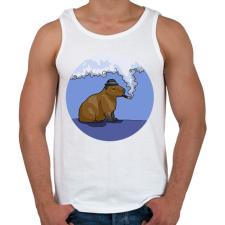 PRINTFASHION Capybara - gentleman - Férfi atléta - Fehér atléta, trikó
