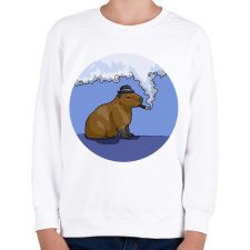 PRINTFASHION Capybara - gentleman - Gyerek pulóver - Fehér gyerek pulóver, kardigán