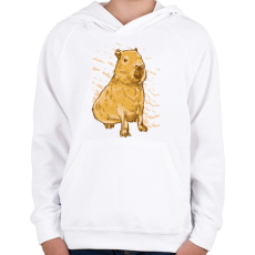 PRINTFASHION Capybara - Gyerek kapucnis pulóver - Fehér