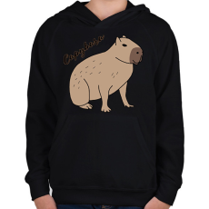 PRINTFASHION Capybara  - Gyerek kapucnis pulóver - Fekete