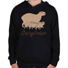 PRINTFASHION Capybara  - Gyerek kapucnis pulóver - Fekete