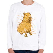 PRINTFASHION Capybara - Gyerek pulóver - Fehér gyerek pulóver, kardigán