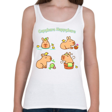 PRINTFASHION Capybara Happybara - Női atléta - Fehér