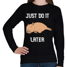 PRINTFASHION Capybara - just do it later - Női pulóver - Fekete női pulóver, kardigán