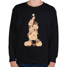 PRINTFASHION capybara karácsonyfa - Gyerek pulóver - Fekete gyerek pulóver, kardigán