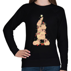 PRINTFASHION capybara karácsonyfa - Női pulóver - Fekete