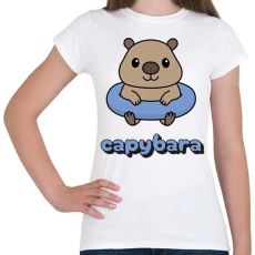 PRINTFASHION capybara kék - Női póló - Fehér