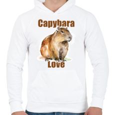 PRINTFASHION Capybara Love - Férfi kapucnis pulóver - Fehér