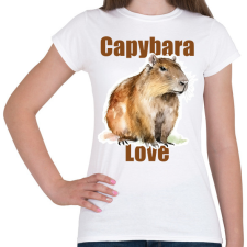 PRINTFASHION Capybara Love - Női póló - Fehér női póló