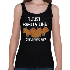 PRINTFASHION Capybara - Női atléta - Fekete