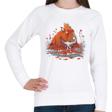 PRINTFASHION Capybara - Női pulóver - Fehér női pulóver, kardigán