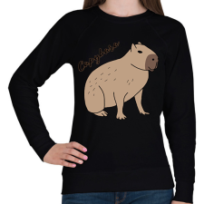 PRINTFASHION Capybara  - Női pulóver - Fekete női pulóver, kardigán