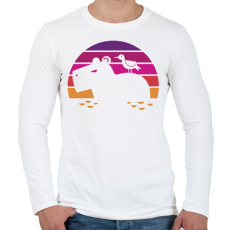 PRINTFASHION Capybara retro - Férfi hosszú ujjú póló - Fehér