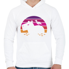 PRINTFASHION Capybara retro - Férfi kapucnis pulóver - Fehér férfi pulóver, kardigán