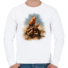 PRINTFASHION Capybara teknős háton - Férfi pulóver - Fehér férfi pulóver, kardigán