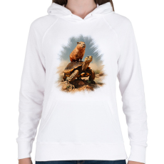 PRINTFASHION Capybara teknős háton - Női kapucnis pulóver - Fehér