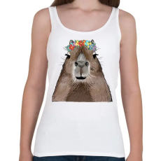 PRINTFASHION Capybara virágkoszorúval - Női atléta - Fehér