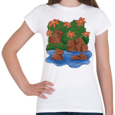 PRINTFASHION Capybarák - Női póló - Fehér