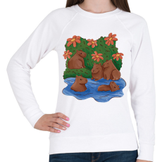 PRINTFASHION Capybarák - Női pulóver - Fehér