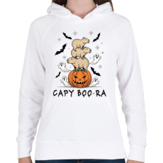 PRINTFASHION Capyboora - Női kapucnis pulóver - Fehér