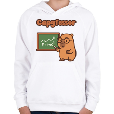PRINTFASHION Capyfessor - Gyerek kapucnis pulóver - Fehér gyerek pulóver, kardigán