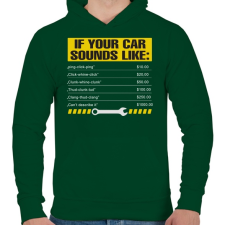 PRINTFASHION Car - Férfi kapucnis pulóver - Sötétzöld férfi pulóver, kardigán