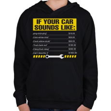 PRINTFASHION Car - Gyerek kapucnis pulóver - Fekete