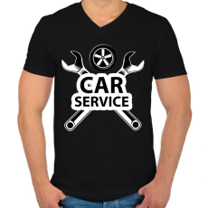 PRINTFASHION Car service - Férfi V-nyakú póló - Fekete